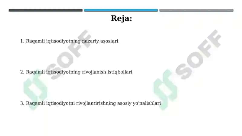 Raqamli iqtisodiyotning nazariy asoslari va rivojlanish istiqbollari 2