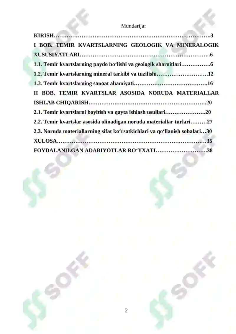 Temir kvartslar asosida noruda materiallar 2