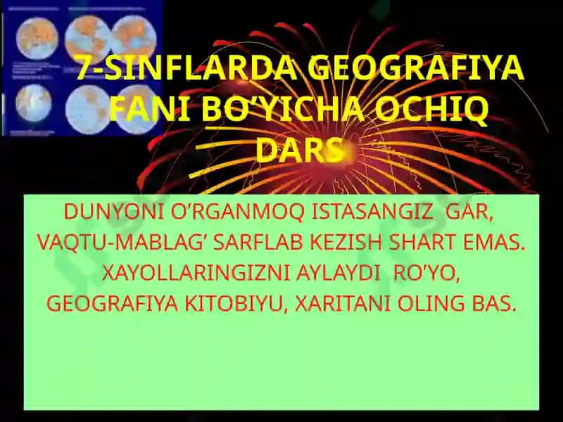 GEOGRAFIYA- TABIIY FANLAR SULTONIDIR- 2