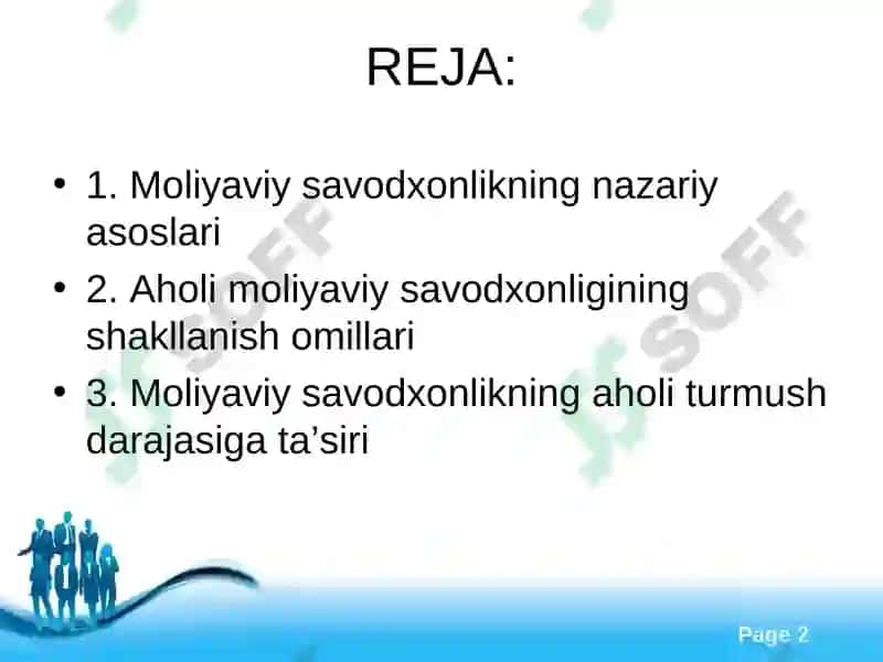 Moliyaviy savodxonlik darajasi va uning aholi turmush darajasiga ta'siri 2