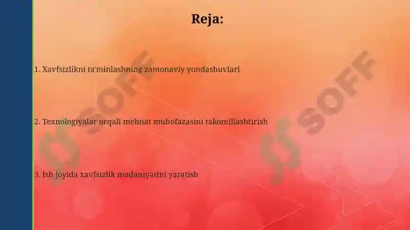 Mehnatni muhofaza gilishning zamonaviy texnika, texnologiyalari 2