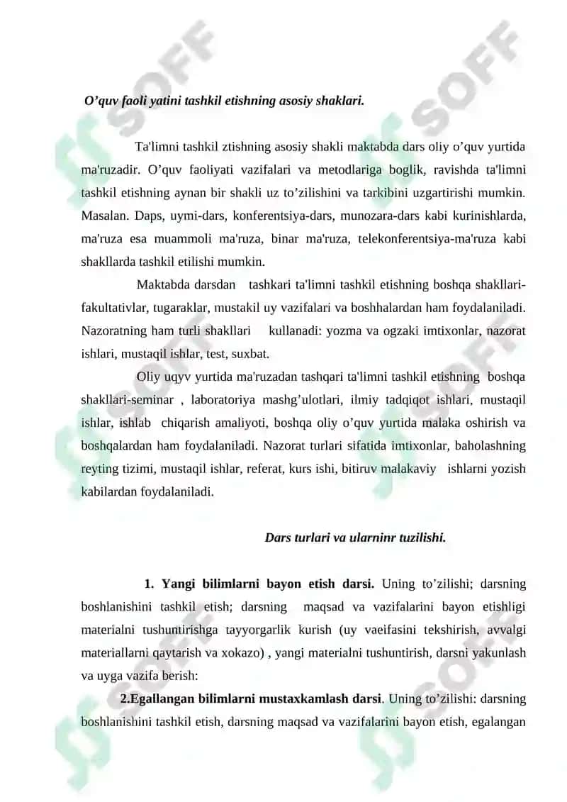 O’quv faoliyatini tashkil etishning asosiy shaklari 2