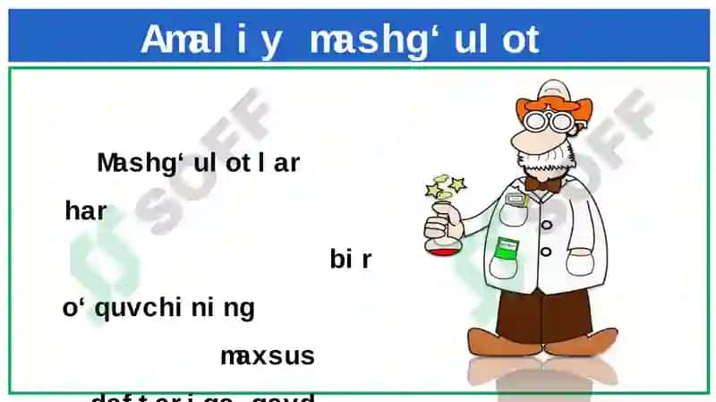 Kimyo xonasidagi jihozlar bilan ishlashda mehnat xavfsizligi qoidalari bilan tanishish 2