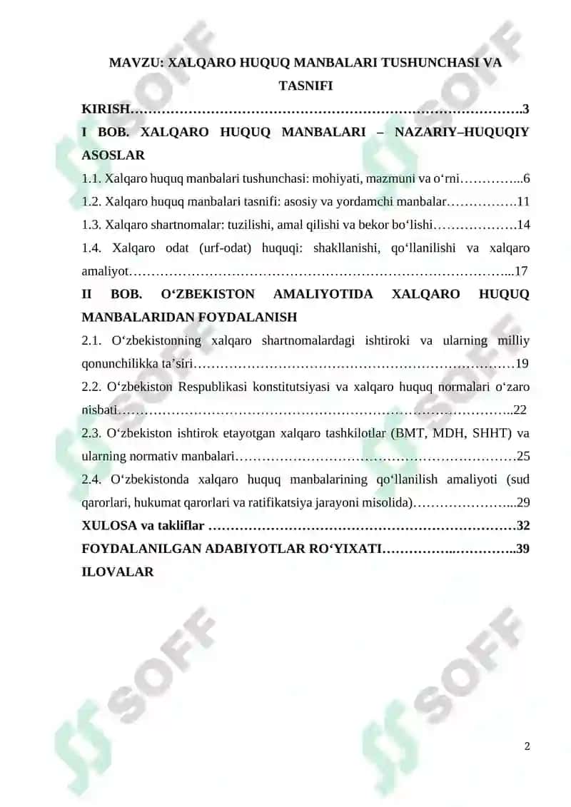 XALQARO HUQUQ MANBALARI TUSHUNCHASI VA TASNIFI 2