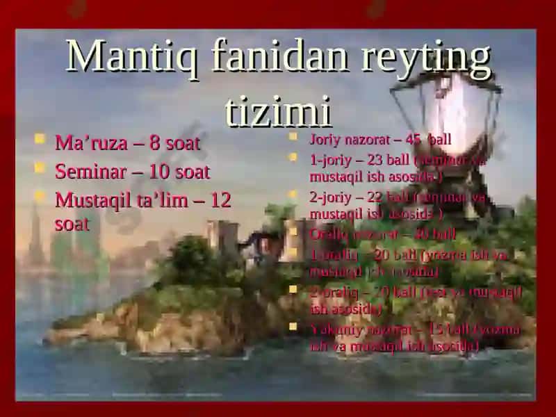 Mantiq fanidan ma’ruzalar 2
