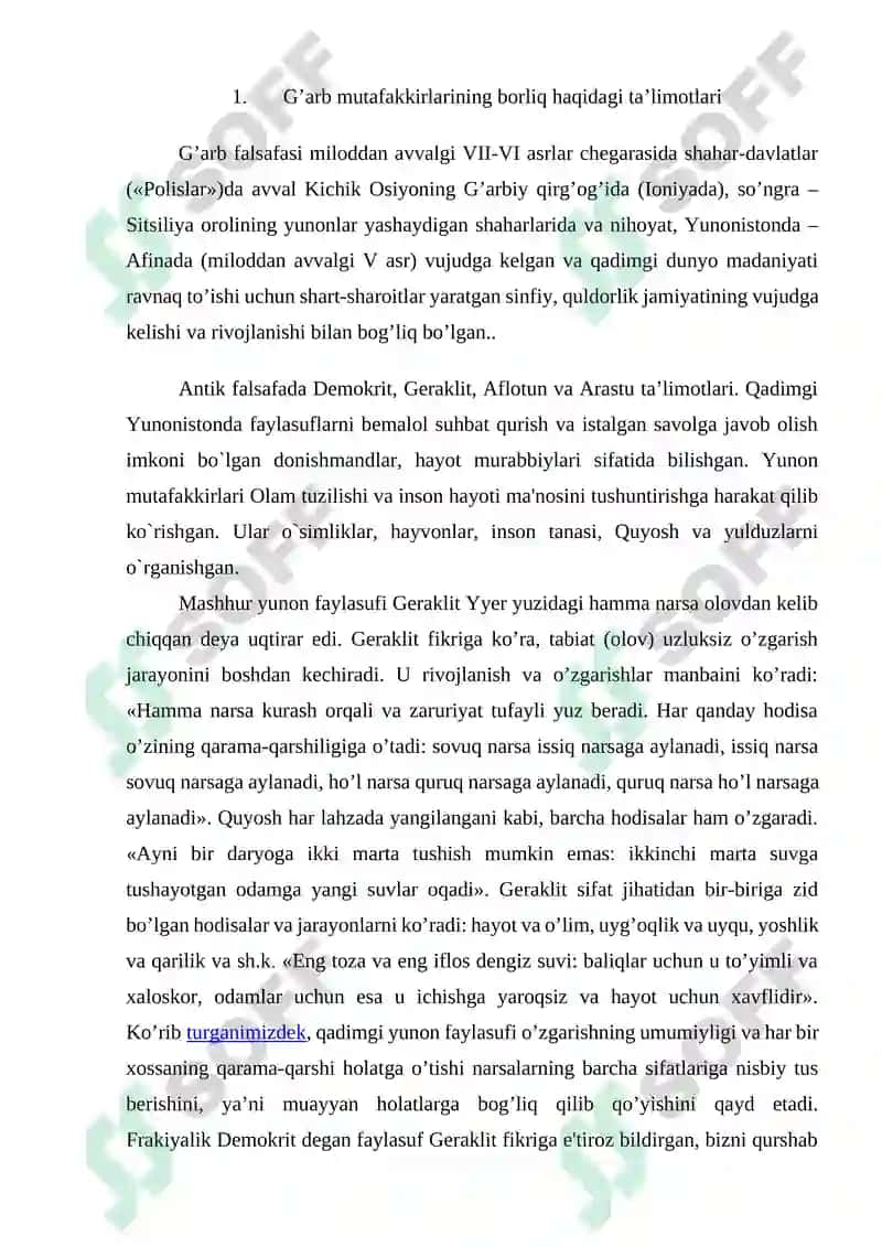 G'arb mutafakkirlarining borliq haqidagi taʼlimotlari 2