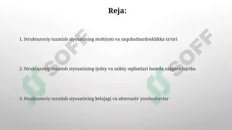 Strukturaviy tuzatish siyosati 2
