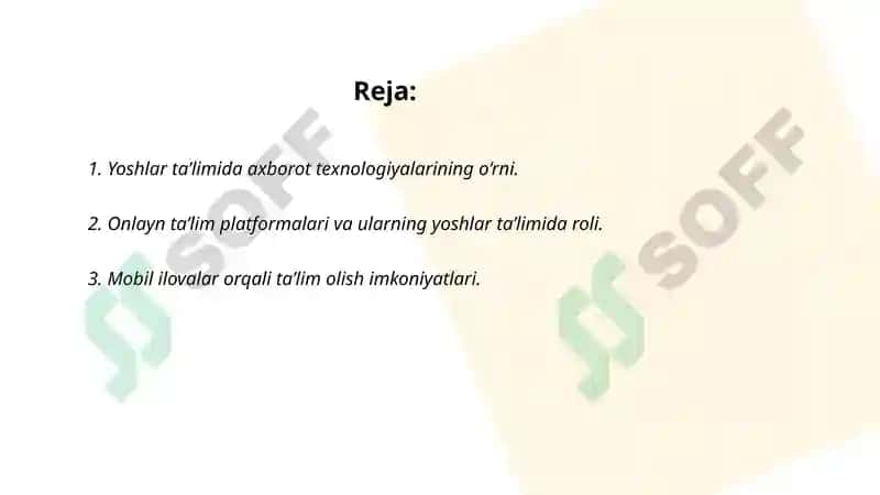 Yoshlar ta’lim-tarbiyasida zamonaviy axborot texnologiyalarning o‘rni va ahamiyati 2