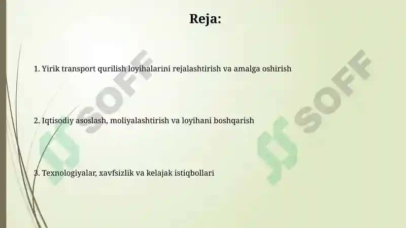 Yirik transport qurilish loyihalari 2