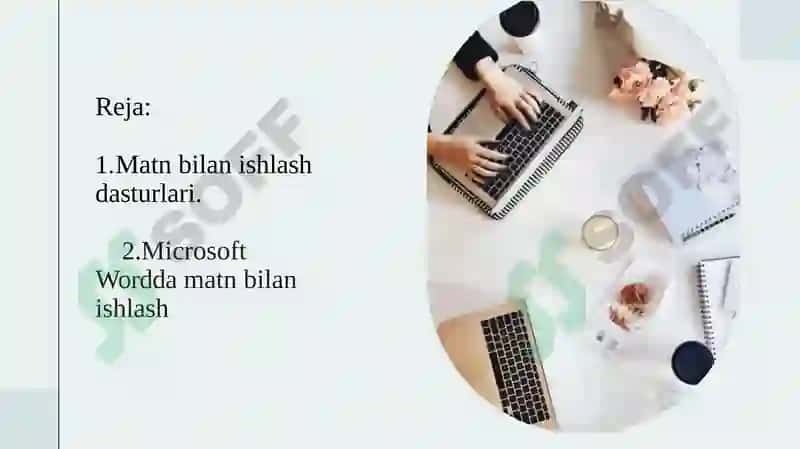 MATN BILAN ISHLASH DASTURLARI BO‘LIMINI O‘QITISH METODIKASI 2