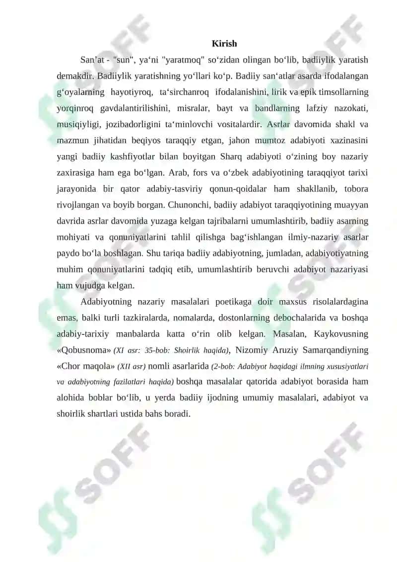 BADIIY SAN’AT TURLARI 2