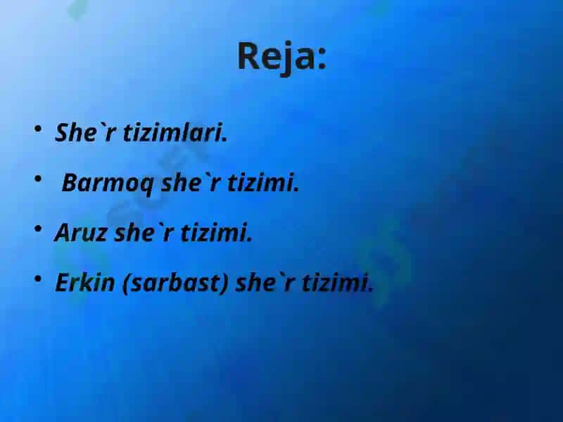 Hozirgi she'rlar  va janrlar 2
