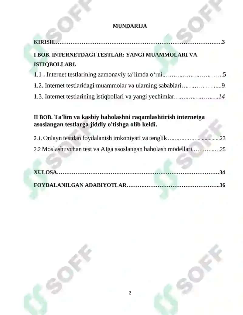 Internetdagi Testlar: Yangi Muammolari va Istiqbollari 2