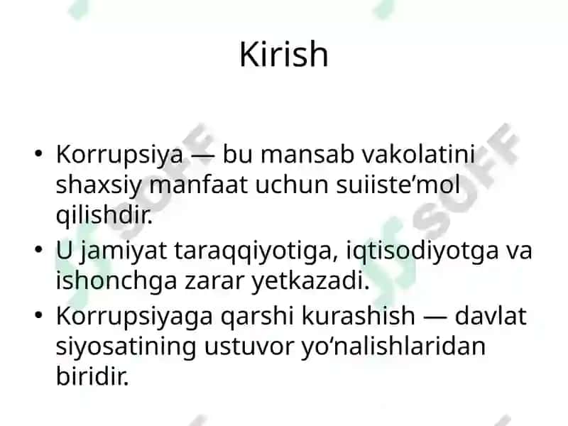 Korrupsiyaga qarshi kurashish 2