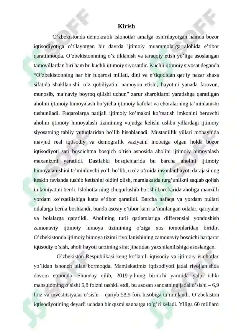 O’zbekistonda ijtimoiy sohada amalga oshirilayotgan o’zgarishlar mazmun va mohiyati 2