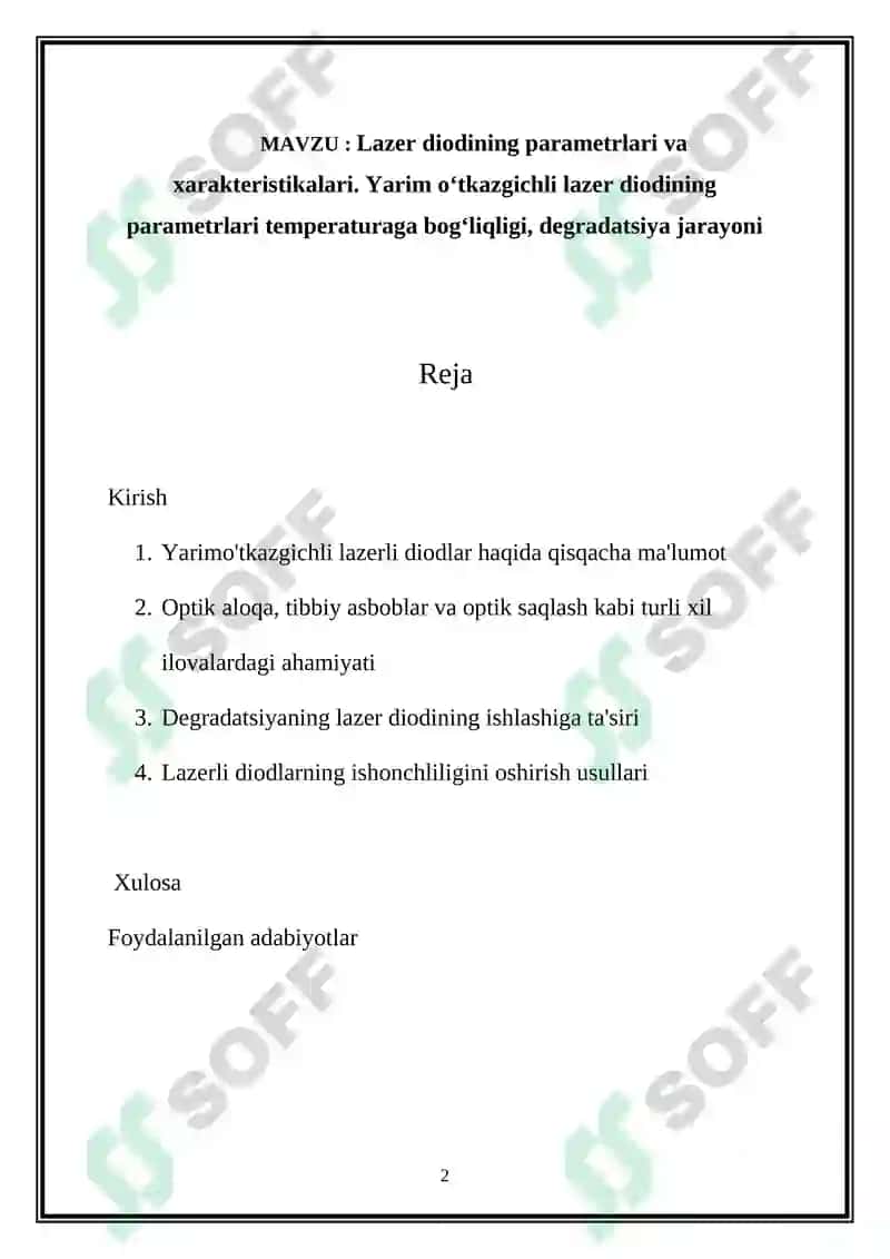 Yarimo'tkazgichli lazerli diodlar 2
