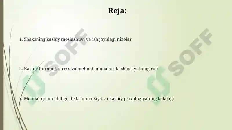 Kasbiy psixologiyada shaxs va jamiyat muammolari 2