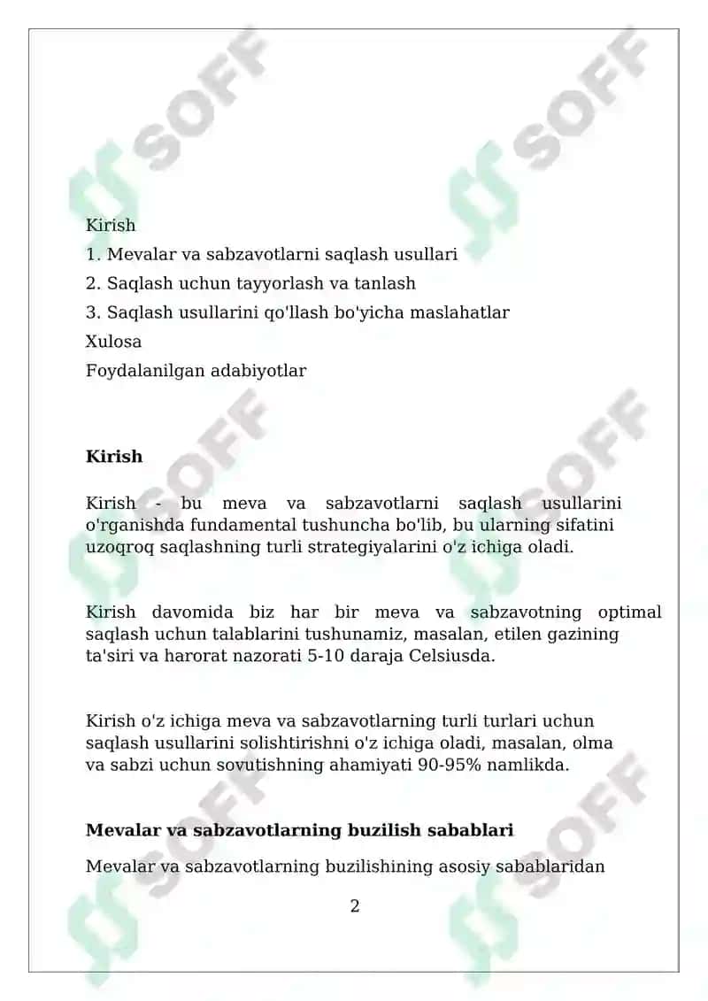 Meva-sabzavot mahsulotlarini saqlash usullari 2