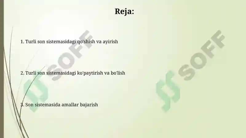 Turli sanoq sistemalarida amallar bajarish 2