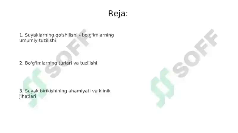 Suyaklarning birlashuvi boʻgʻimlarning umumiy tuzilishi 2