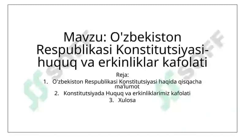 O'zbekiston Respublikasi Konstitutsiyasi-huquq va erkinliklar 2