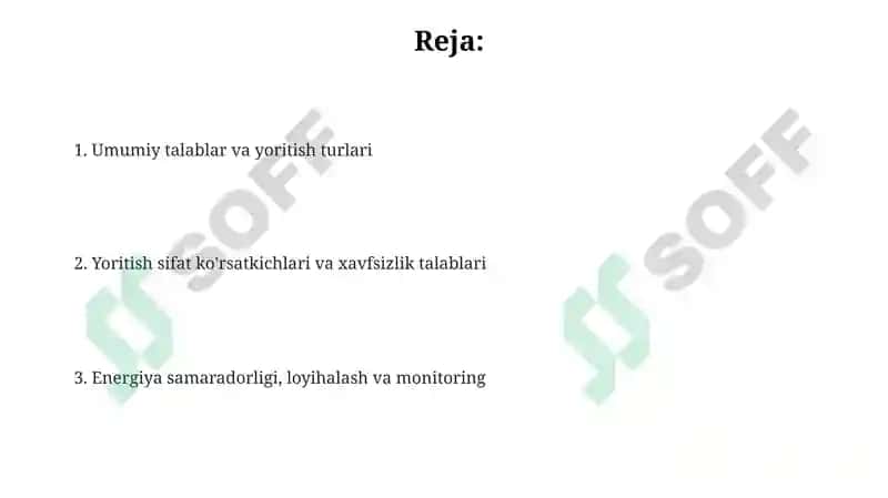 Ishlabchiqarish ob'yektlarini yoritish 2