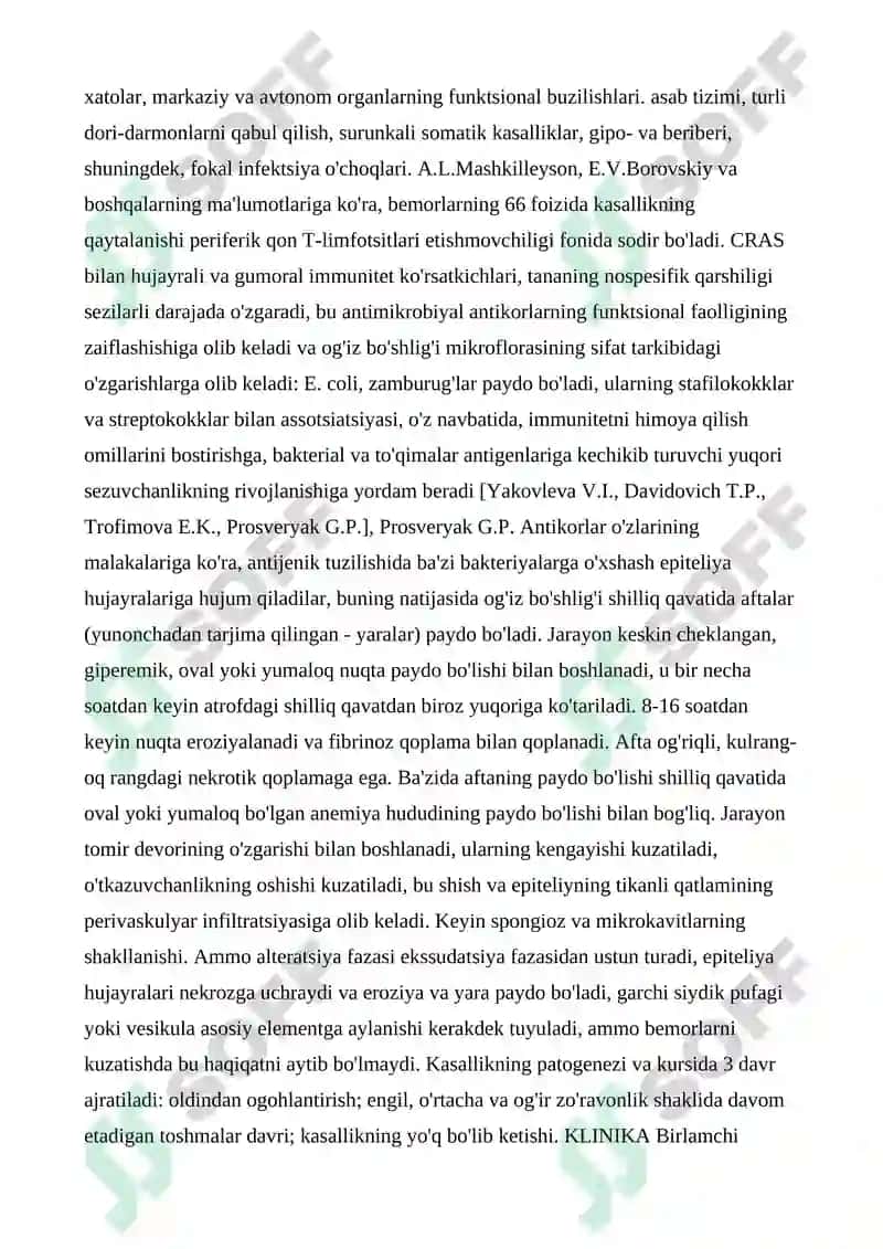 Surunkali qaytalanuvchi aftozli stomatit 2
