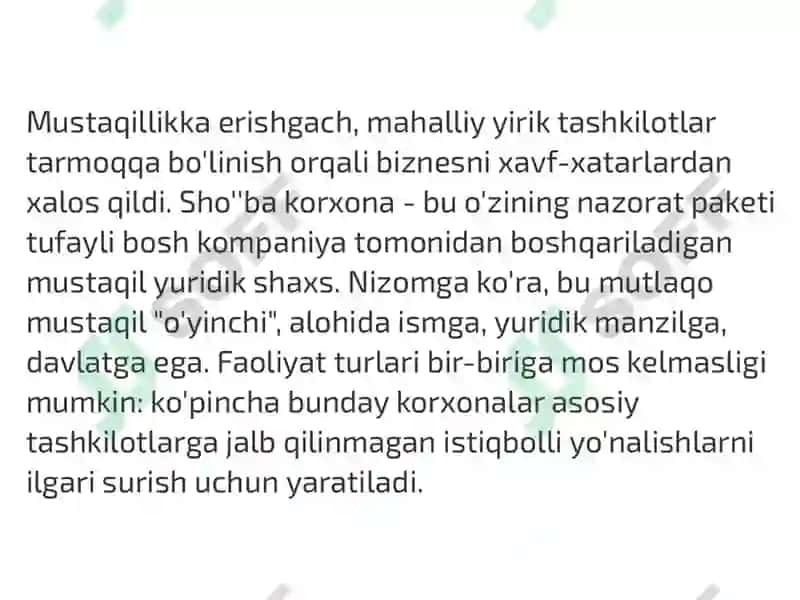Sho’ba va qaram xo’jalik jamiyatlari faoliyatining farqli xususiyatlari 2