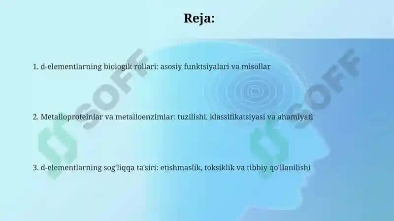 D-elementlarning biologik roli(o'tish elementlari) 2