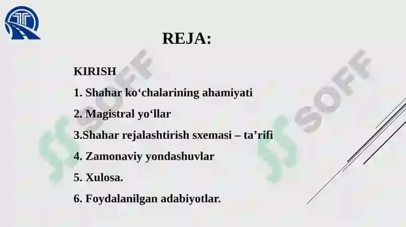 Shahar koʻchalarining ahamiyati va shahar rejalashtirish sxemalari 2