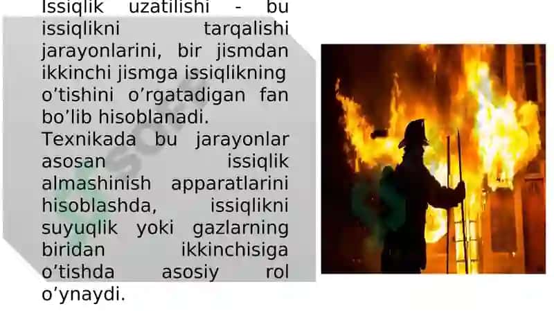 Issiqlik uzatilishi slayd 2