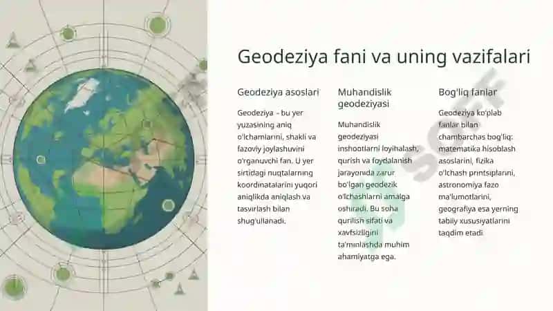 Geodeziya va Muhandislik Geodeziyasi 2