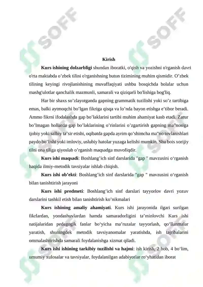 Boshlang’ich sinflarda “Gap” mavzusini o’rgatish metodikasi 2