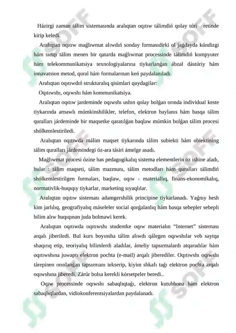 Aralıqtan tálim texnologiyaları 2
