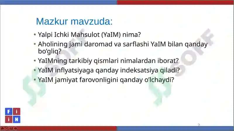 ASOSIY MAKROIQTISODIY KO’RSATKICHLAR 2