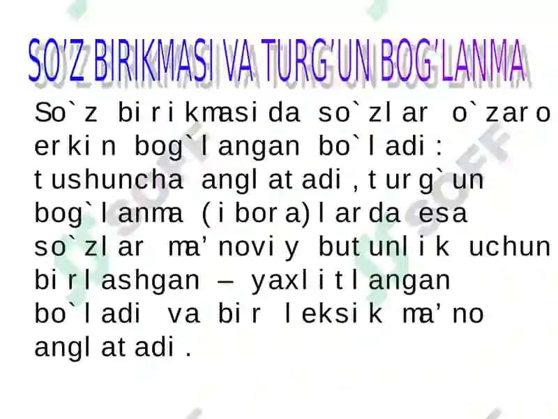 So`z birikmasi va turg`un bog`lanma 2