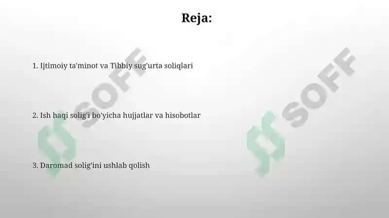 Ijtimoiy ta'minot va Tibbiy sug'urta soliqlari 2