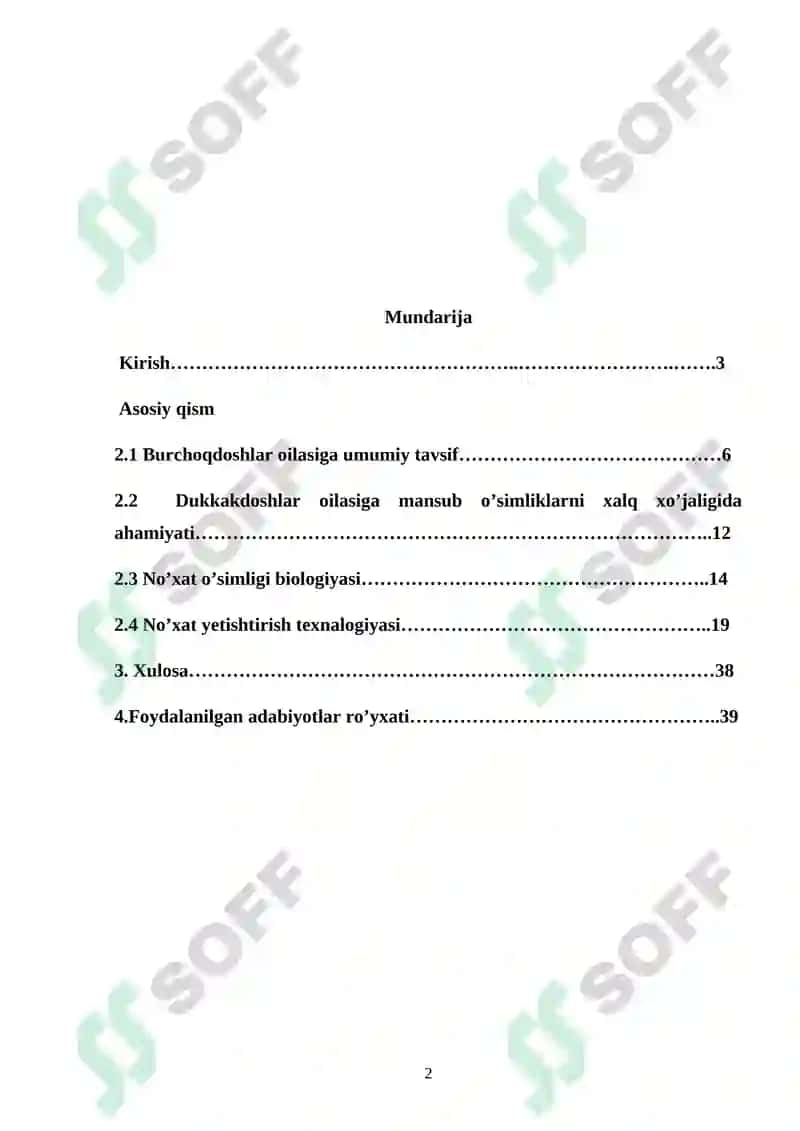 Burchoqdoshlar oilasi kurs ishi 2