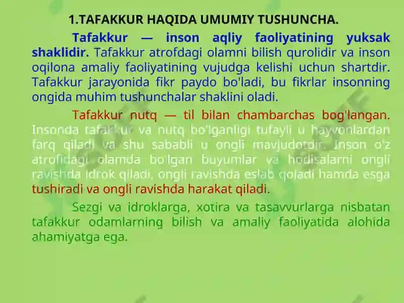 Tafakkur Haqida Umumiy Tushuncha 2