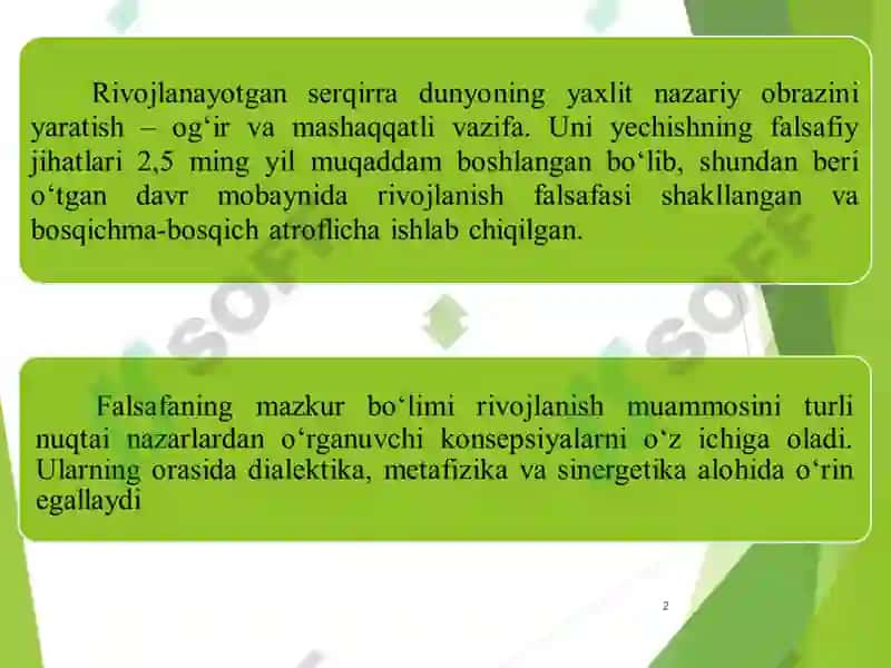 Rivojlanish falsafasi 2