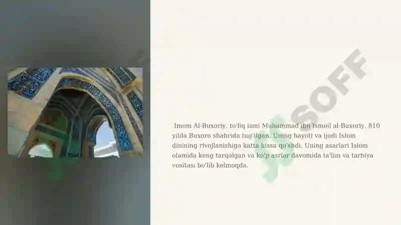 Imom Al-Buxoriy hayoti va ijodi.Ahmad Al-Farg'oniy merosi_2 2