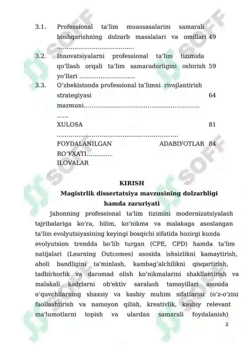 О‘ZBЕKISTОNDA РRОFЕSSIОNAL TA’LIM MUASSASALARINING RIVОJLANISH TЕNDЕNSIУALARI VA ISTIQBОLLARI 2