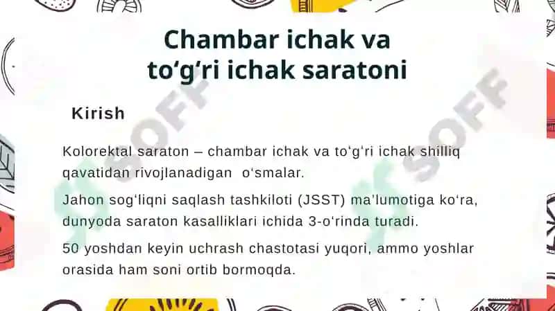 Chambar ichak va togri ichak saratoni 2