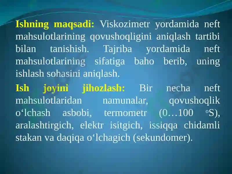 NEFTMAHSULOTLARINING KINEMATIK QOVUSHOQLIGINI ANIQLASH 2