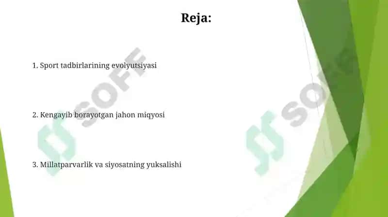 Olimpiya o'yinlarining xususiyatlari (1896- hozirga qadar) 2