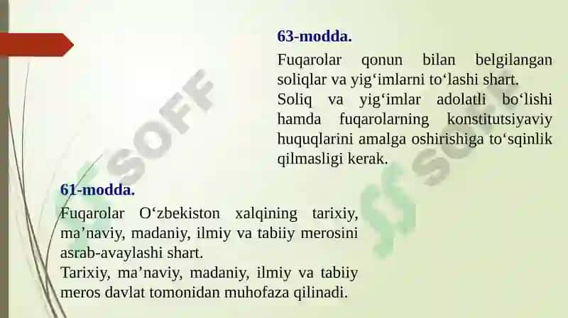 O’zbekiston Respublikasi konstitutsiyasi,O’zbekiston respublikasi qonunlari yer huquqining manbalari sifati. 2
