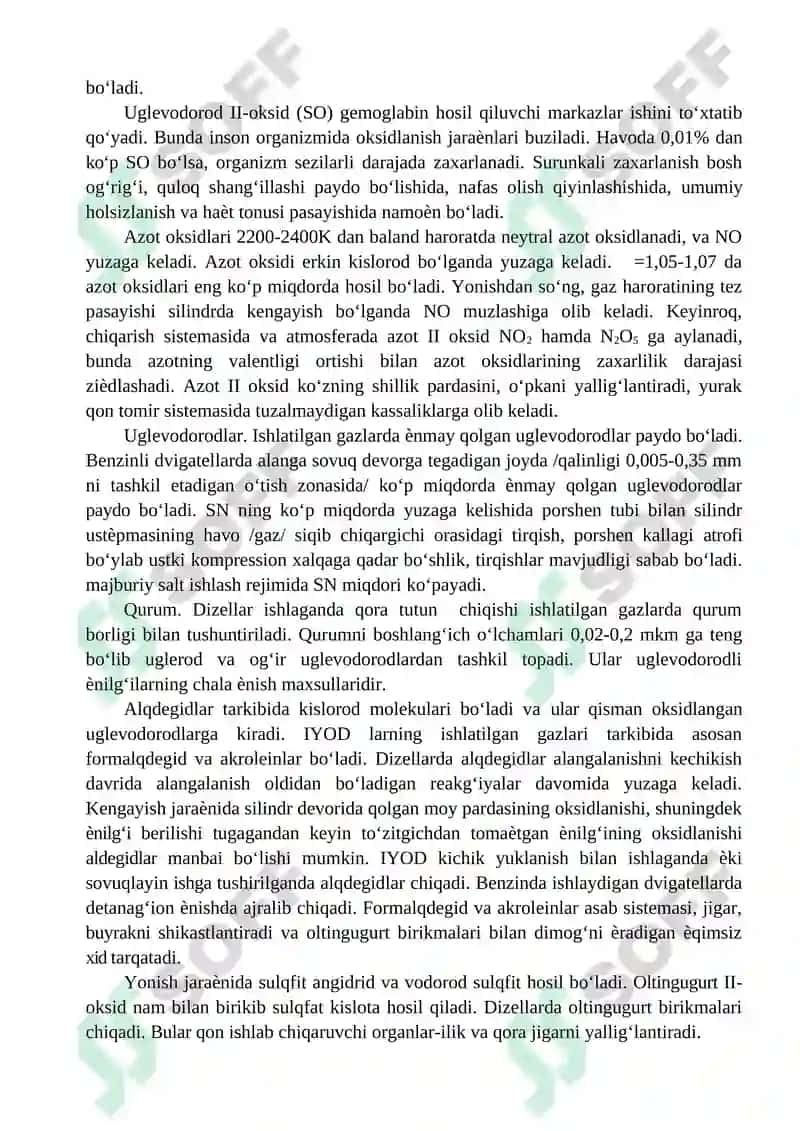 IYODlarning ekologik ko‘rsatkichlari 2