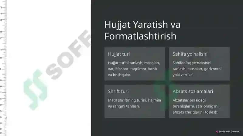 Microsoft Word Dasturida Amalga Oshiriladigan Vazifalar 2