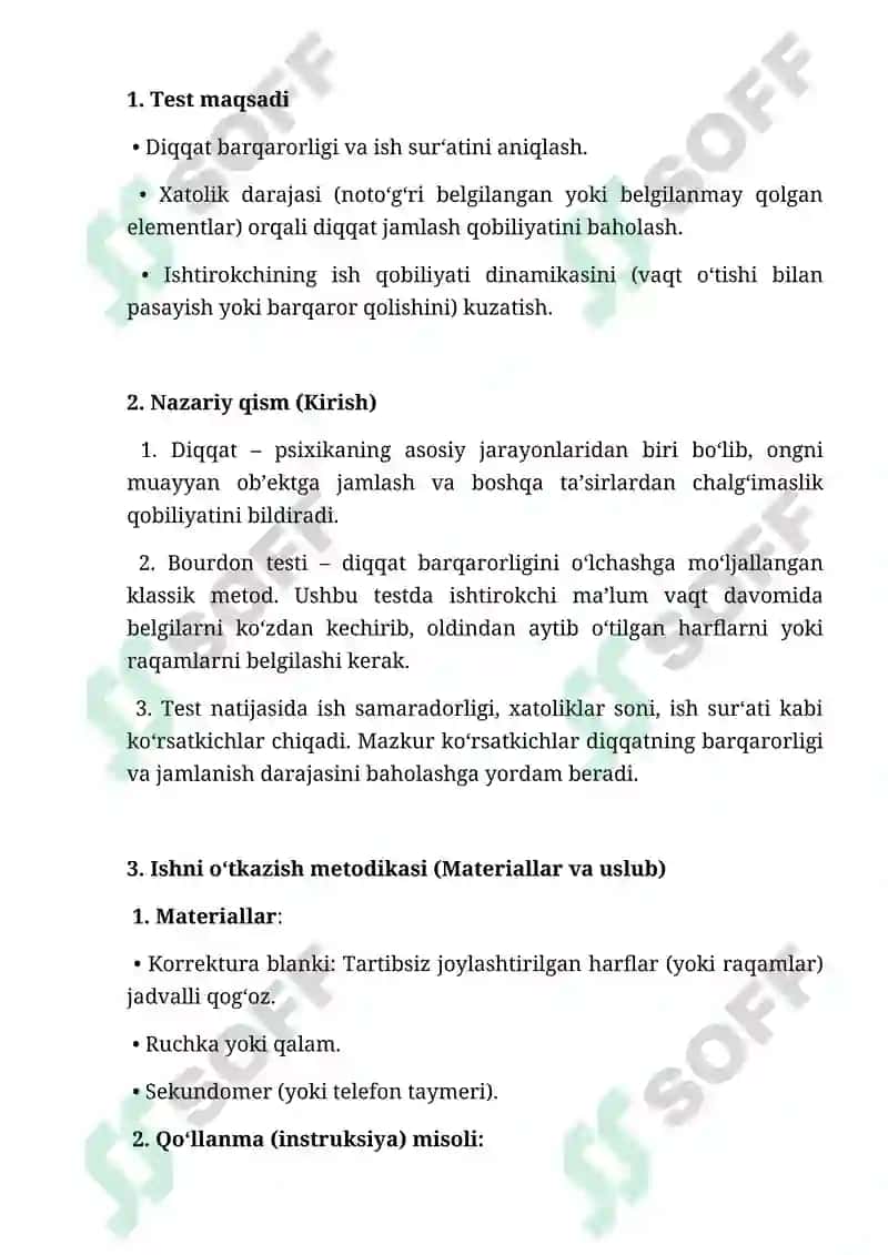 Bourdon testi (Korrektura testi) 2