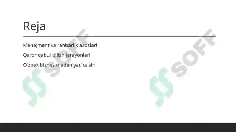Menejment va rahbarlik asoslari 2